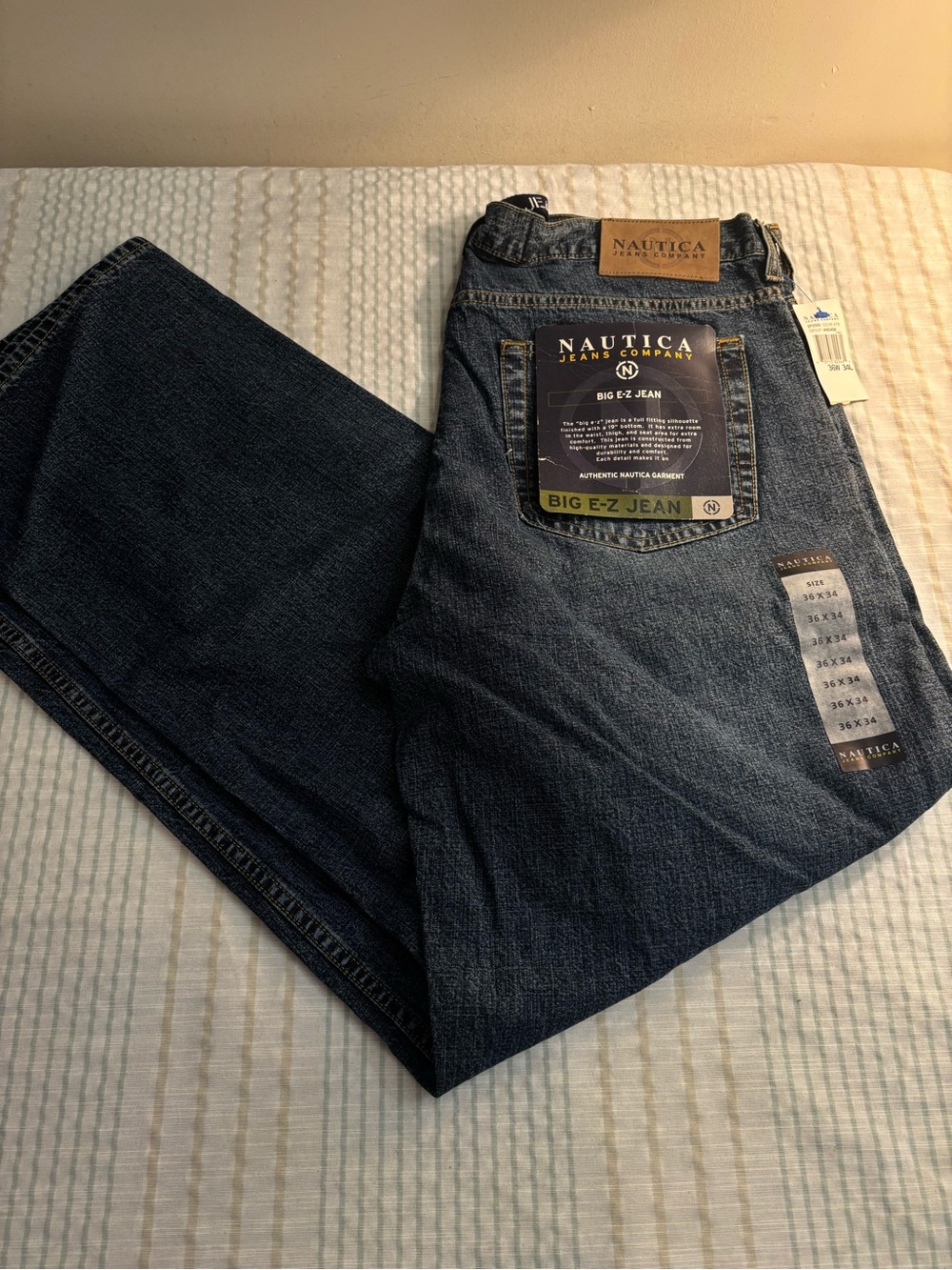 Nautica Men's Relaxed Fit Dark Indigo Blue Jeans